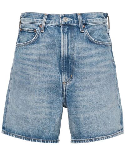 Agolde Stella High-rise Denim Shorts - Blue