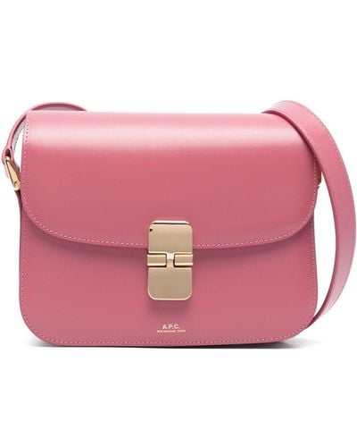 A.P.C. Small Grace Leather Shoulder Bag - Pink