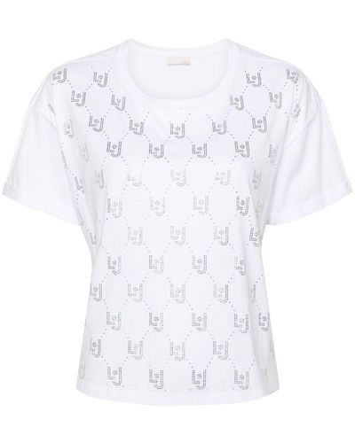 Liu Jo T-Shirt mit Logo-Verzierung - Weiß
