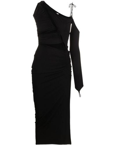 MANURI Giuly 2.3 Detachable-sleeve Midi Dress - Black