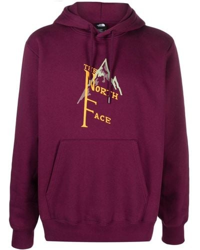 The North Face Hoodie mit Logo-Print - Lila