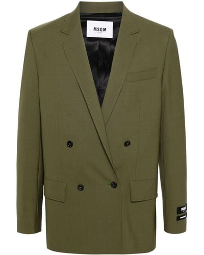 MSGM Double-breasted Blazer - Green