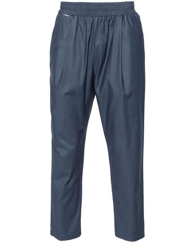 FAMILY FIRST Tapered-leg Cotton-blend Trousers - Blue
