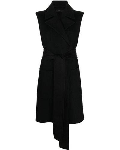 JOSEPH Double Face Sleeveless Coat - Black