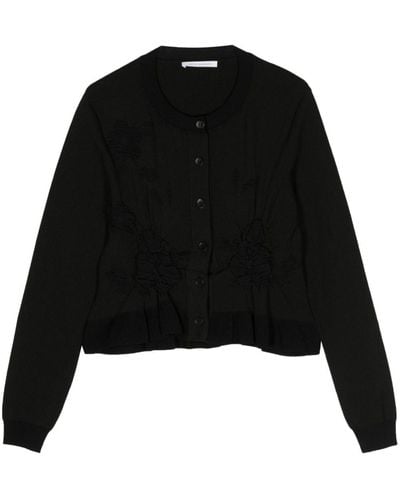 Cecilie Bahnsen Smocked Button-up Cardigan - Black