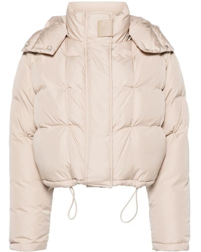 Loewe Pinched-detailing hooded puffer jacket - Natur