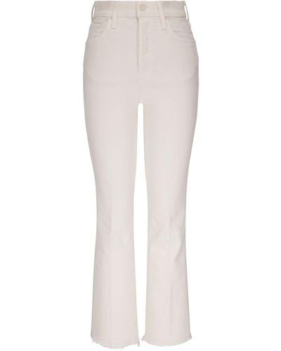 Mother Cropped Bootcut Jeans - White