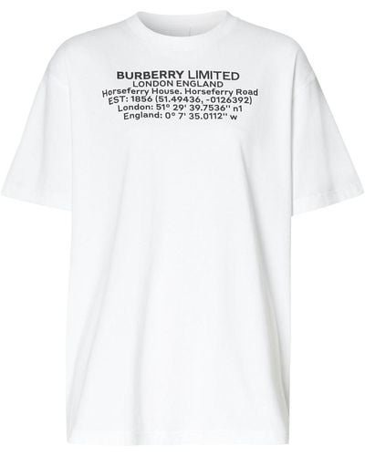 Burberry T-shirt à détail de slogan - Blanc