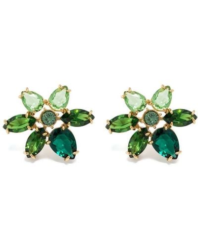 Swarovski Gema Flower Stud Earrings - Green