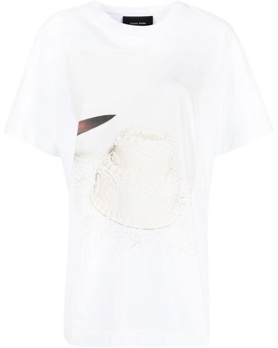 Simone Rocha Camiseta con estampado gráfico - Blanco