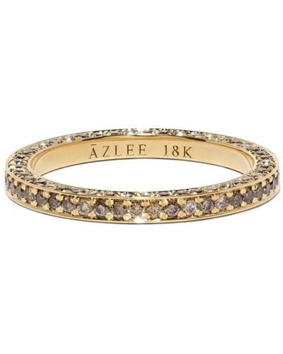 Azlee Anillo All Over Eternity en oro amarillo de 18 ct con diamantes - Metálico