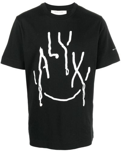 1017 ALYX 9SM T-shirt Met Abstracte Print - Zwart
