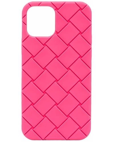 Bottega Veneta Iphone 12 Pro Woven Phone Case - Pink
