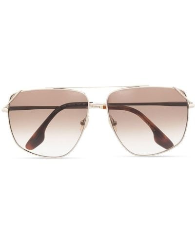 Victoria Beckham Navigator-frame Tinted Sunglasses - Natural