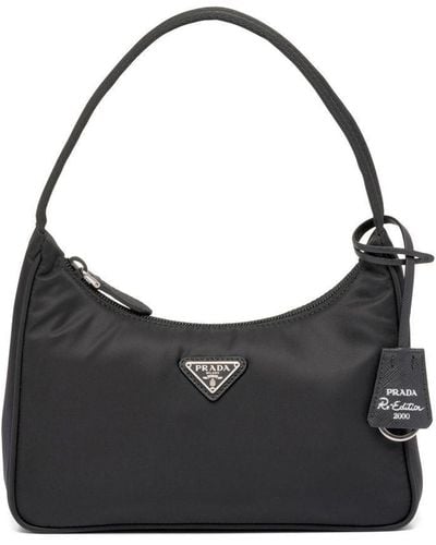 Prada Mini sac à plaque logo - Noir