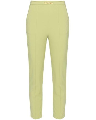 Elisabetta Franchi Pantalones capri de talle alto - Amarillo