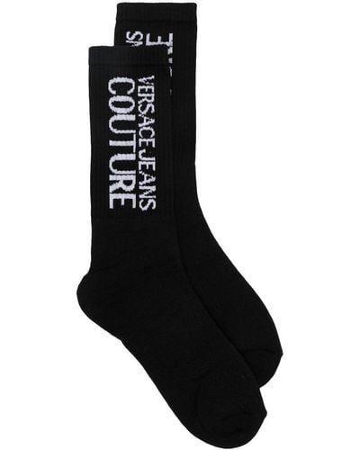Versace Logo-print Knitted Socks - Black