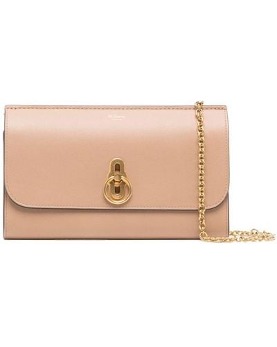 Mulberry Amberley Leather Clutch Bag - Natural