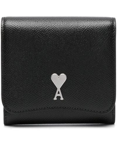 Ami Paris Paris Paris Leather Wallet - Black