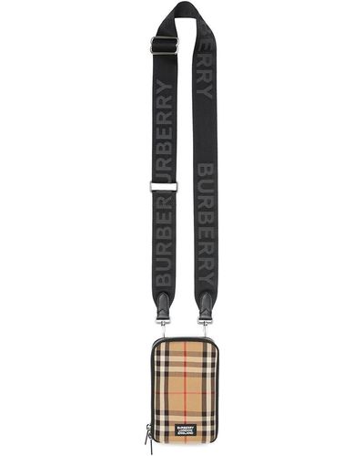 Burberry Smartphone-Etui im Vintage Check-Design mit abnehmbarem Riemen - Schwarz