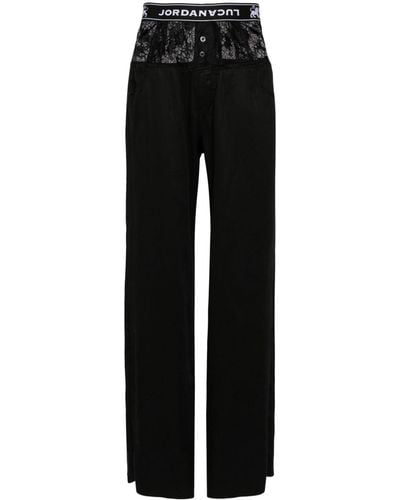 JORDANLUCA Audit Logo-waistband Trousers - Black