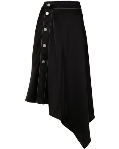 JW Anderson Asymmetric Wrap Midi Skirt - Black
