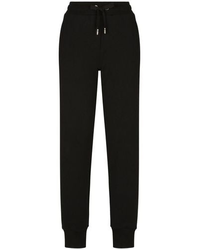 Dolce & Gabbana Jersey jogging Pants With Embossed Logo - Black