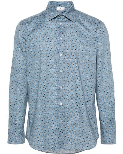 Etro Paisley-print Cotton Shirt - Blue
