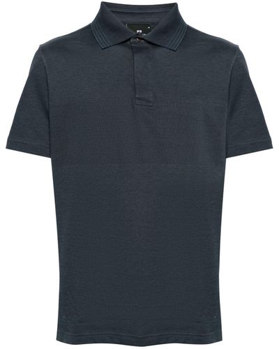 PS by Paul Smith Panelled Organic Cotton Polo Shirt - Blue
