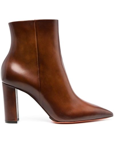Santoni Side-zip Ankle-length Boots - Brown