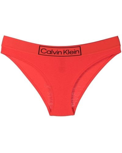 Calvin Klein Bikinihöschen mit Logo-Bund - Rot