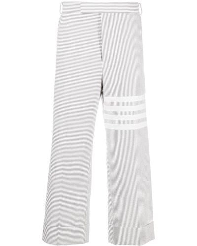 Thom Browne Klassische Hose mit Streifen - Weiß