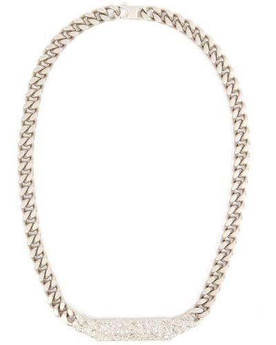 MM6 by Maison Martin Margiela Halsketting Met Gegraveerde Ketting - Wit