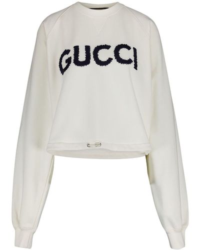 Gucci Sweatshirt mit Logo-Stickerei - Weiß