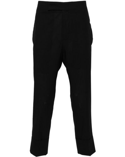 SAPIO Cropped Tailored Wool Trousers - Black