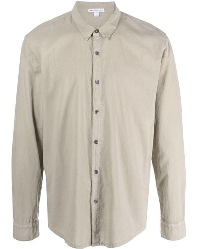 James Perse Long-sleeve Cotton Shirt - Natural