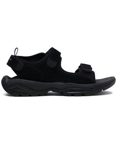 Comme des Garçons Logo-embroidered Touch-strap Sandals - Black