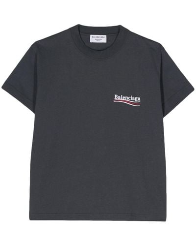 Balenciaga Political Campaign Cotton T-shirt - Black