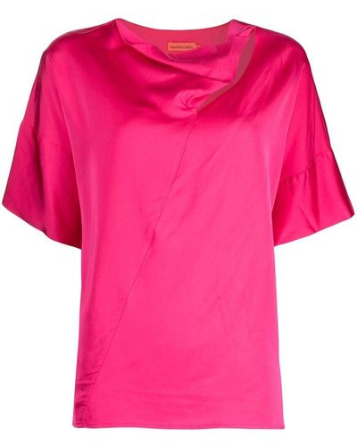 Manning Cartell Camisa con cuello asimétrico - Rosa