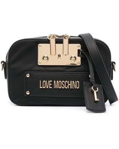 Love Moschino ロゴ アニマルフリーレザーハンドバッグ - ブラック