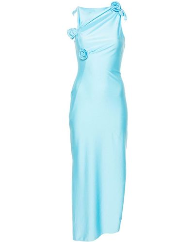 Coperni Floral-appliqué Maxi Dress - Blue
