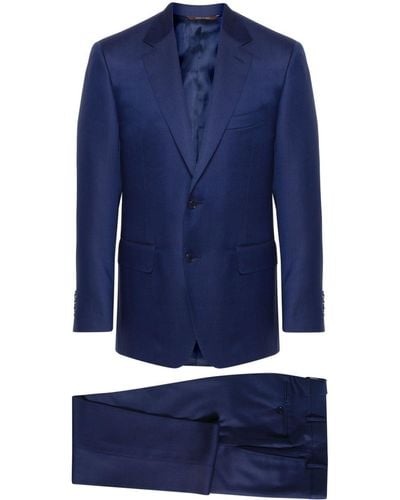 Canali Single-Breasted Wool Suit - Blue