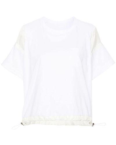 Sacai T-Shirt mit Kontrasteinsatz - Weiß