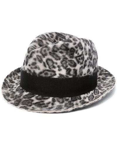 Borsalino Leopard-printed Melusine-felt Trilby Hat - Black