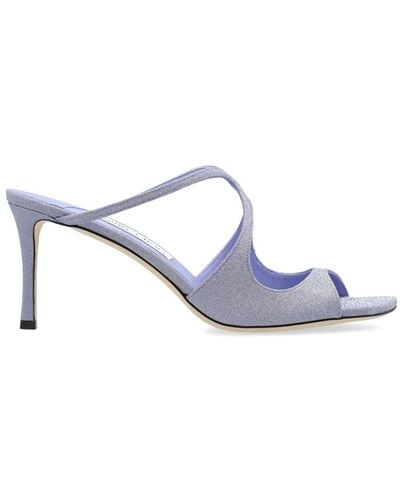 Jimmy Choo Anise 75mm Cut-out Mules - White