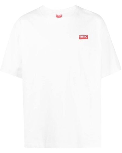 KENZO T-shirt girocollo con applicazione - Bianco