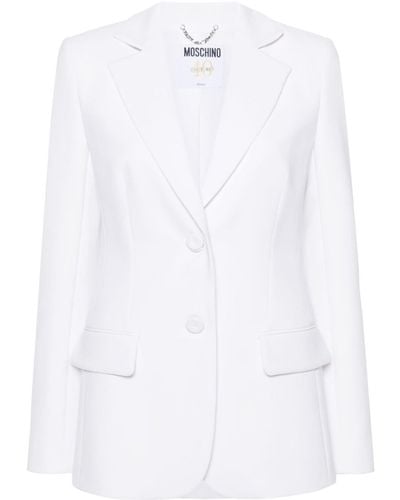 Moschino Notched-lapels Single-breasted Blazer - White