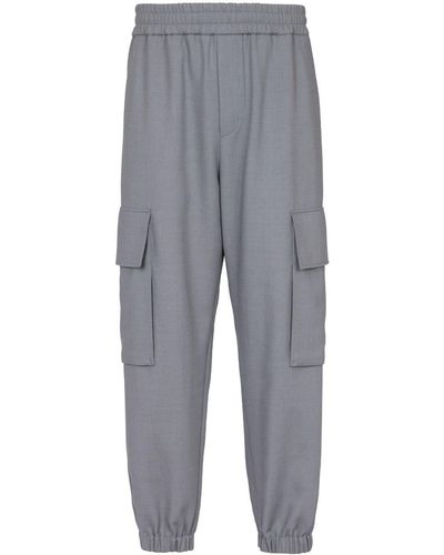 Balmain Tapered-leg Cargo Trousers - Grey