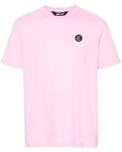 Just Cavalli Logo-appliqué T-shirt - Pink