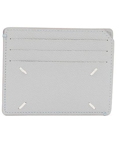 Maison Margiela Four-stitch Leather Cardholder - White